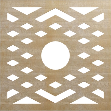 Ekena Millwork Chevron Wood Fretwork Pierced Ceiling Medallion, Birch, 36"OD x 9 3/8"ID x 3/8"T CMWP36X36X0375CHBI